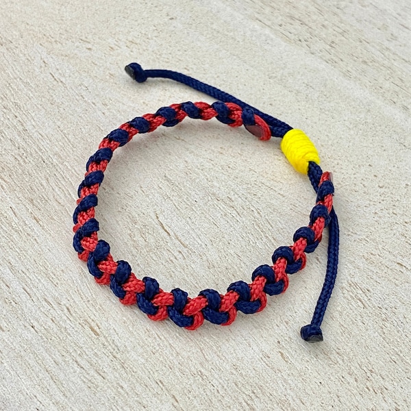 Atlanta Baseball Bracelet, Navy and Red Braided Thin Friendship Bracelets for Adults and Kids, Birthday Gift Baseball Team Fan