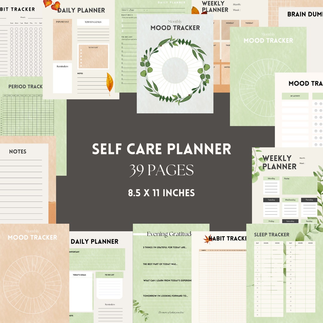 Self Care Planner | Mental Health Journal | Mood & Habit Tracker ...