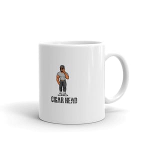 Cigar Head White glossy mug