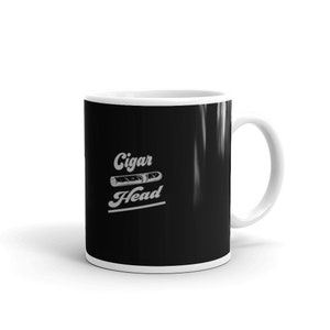 Cigar Head White glossy mug