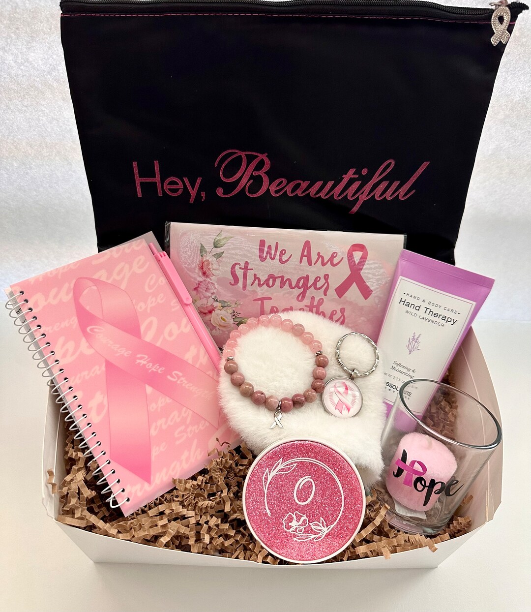 Pink Breast Cancer Care Package for Her, Chemo Gift Set for Her