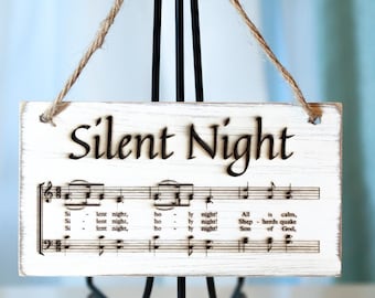 Silent Night, Christmas Wall Art, Small, Engraved in the USA, Catholic Living