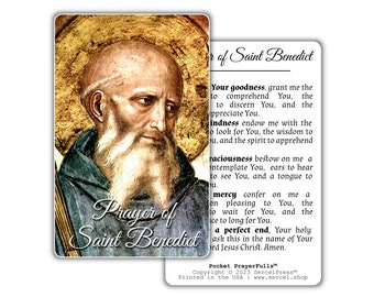 Prayer of Saint Benedict: Pocket PrayerFulls™ | Durable Wallet Prayer Cards | Catholic Prayers