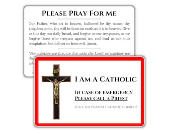 I Am a Catholic - In Case of Emergency Please Call a Priest: Pocket PrayerFulls™ | Durable Wallet Prayer Cards