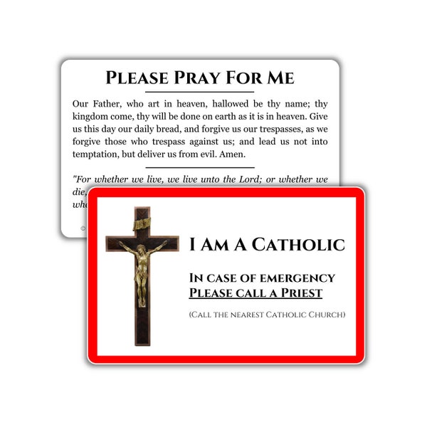 I Am a Catholic - In Case of Emergency Please Call a Priest: Pocket PrayerFulls™ | Durable Wallet Prayer Cards