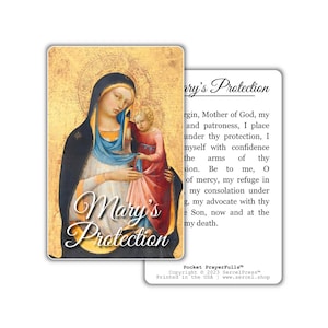 Prière pour la protection de Marie : Pocket PrayerFulls™ | Cartes de prière portefeuille durables | Prières catholiques