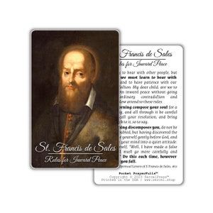 St. Francis de Sales, Reglas para la paz interior: Pocket PrayerFulls™ / Durable Wallet Prayer Cards / Catholic Saints