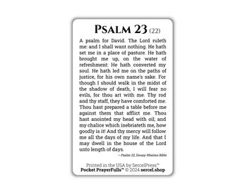 Psalm 23: Pocket PrayerFulls™ | Durable Wallet Holy Cards | Holy Bible | Douay-Rheims | Scripture | Psalms