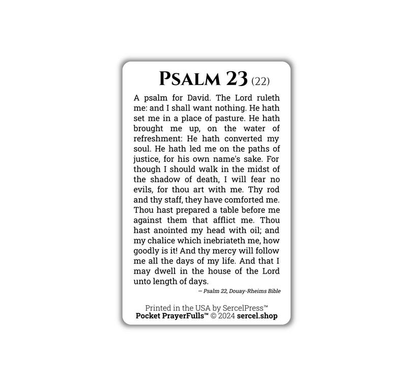 Psalter Douay Rheims Psalm 23: Pocket Prayerfulls™ | Durable Wallet Holy Cards | Holy Bible ...