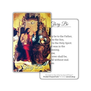 Glory Be : Pocket PrayerFulls™ | Cartes de prière portefeuille durables | Prières catholiques