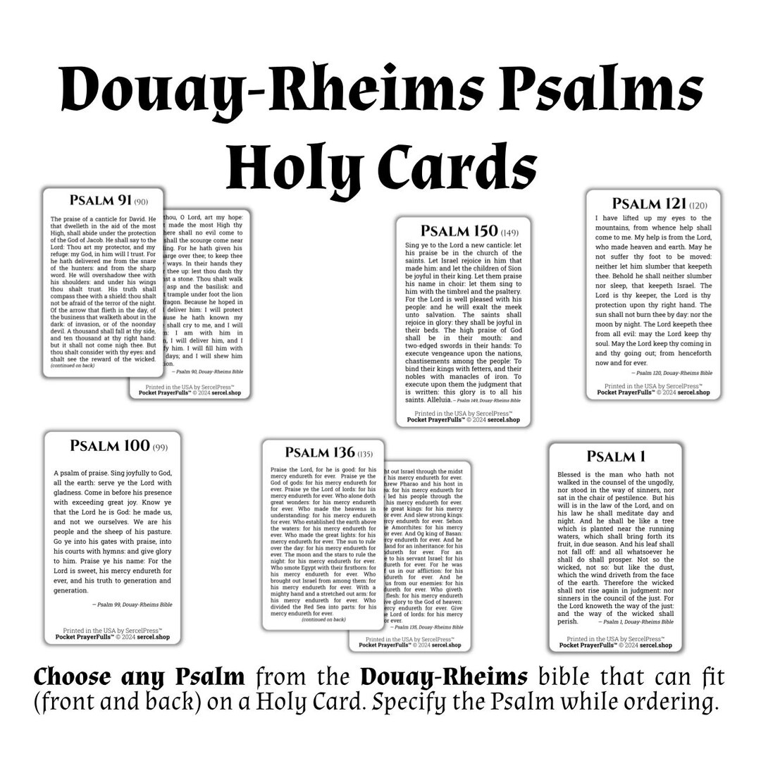 Psalter Douay Rheims Douay-rheims Psalms Holy Cards: Pocket Prayerfulls™ | Durable Wallet ...