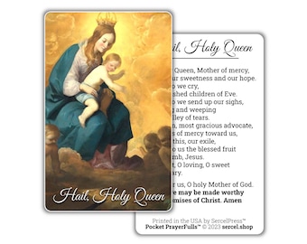 Hail, Holy Queen | Pocket PrayerFulls™ | Uncompromising Holy Cards — Built to Last. Backed for Life