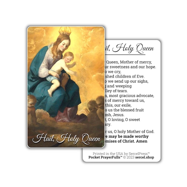 Hail Holy Queen Wall Art, Instant Download, Catholic Prayers Printable ...