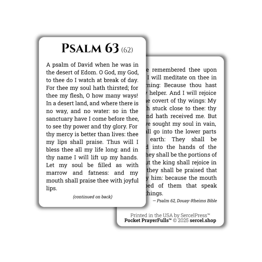 Psalter Douay Rheims Psalm 63: Pocket Prayerfulls™ | Durable Wallet Holy Cards | Holy Bible ...