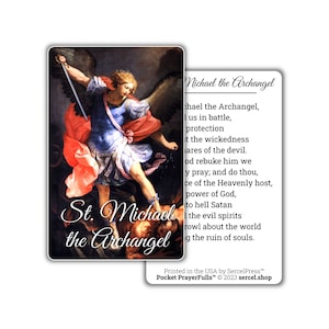 St. Michael the Archangel: Pocket PrayerFulls™ | Durable Wallet Prayer Cards | Catholic Prayers