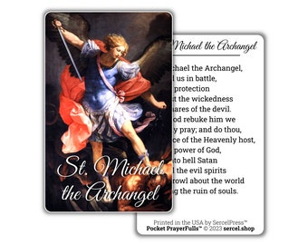 St. Michael the Archangel: Pocket PrayerFulls™ | Durable Wallet Prayer Cards | Catholic Prayers