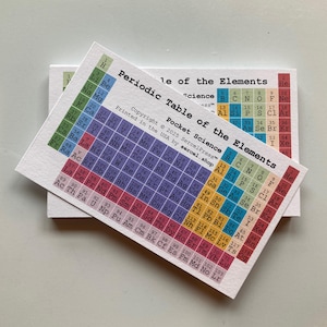 Fiche de référence du tableau périodique - Fiche de 3 x 5 po. Aide à l'étude de chimie recto-verso pour la salle de classe et l'école à la maison