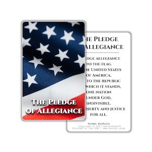 Le serment d'allégeance | Carte patriotique avec portefeuille durable | 4 juillet | Fête de l'indépendance | États-Unis d'Amérique