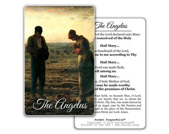 The Angelus — The angel of the Lord declared unto Mary | Pocket PrayerFulls™ | Uncompromising Holy Cards — Built to Last. Backed for Life