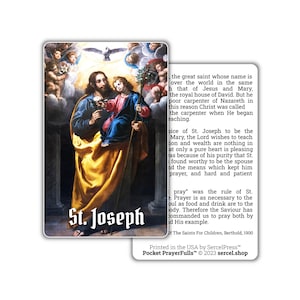 Saint Joseph: Pocket PrayerFulls™ | Durable Wallet Holy Cards | Catholic Saints