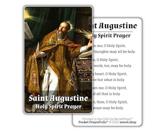 St. Augustine, Holy Spirit Prayer: Pocket PrayerFulls™ | Durable Wallet Prayer Cards | Catholic Saints | Catholic Prayers