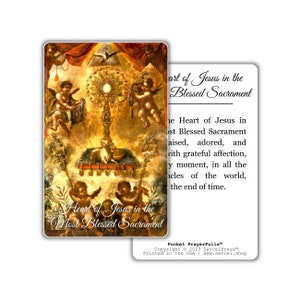 Cœur de Jésus dans le Très Saint Sacrement : Pocket PrayerFulls™ | Cartes de prière portefeuille durables | Prières catholiques