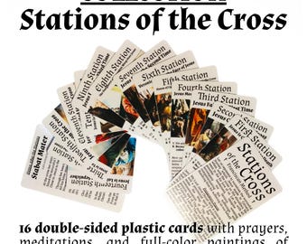 Pocket Stations of the Cross, 16 Durable Plastic Cards, Franciscan Method: Pocket PrayerFulls™ | Catholic Prayers