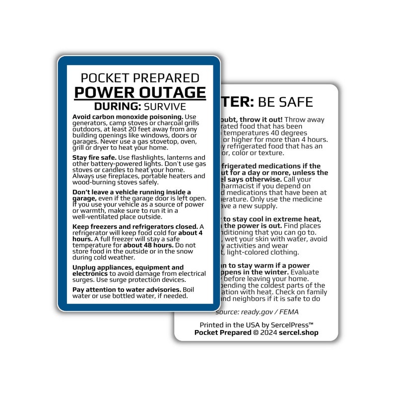 How to Survive a Power Outage | Pocket Prepared | Durable Wallet ...