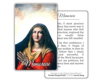 Memorare: Pocket PrayerFulls™ | Durable Wallet Prayer Cards | Catholic Prayers