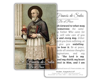 St. Francis de Sales, Peace: Pocket PrayerFulls™ | Durable Wallet Prayer Cards | Catholic Saints