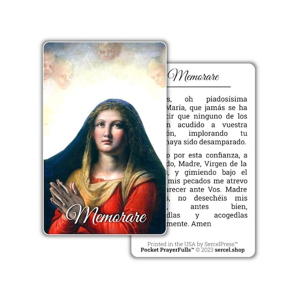 Memorare in Spanish: Pocket PrayerFulls™ | Durable Wallet Prayer Cards | Catholic Prayers