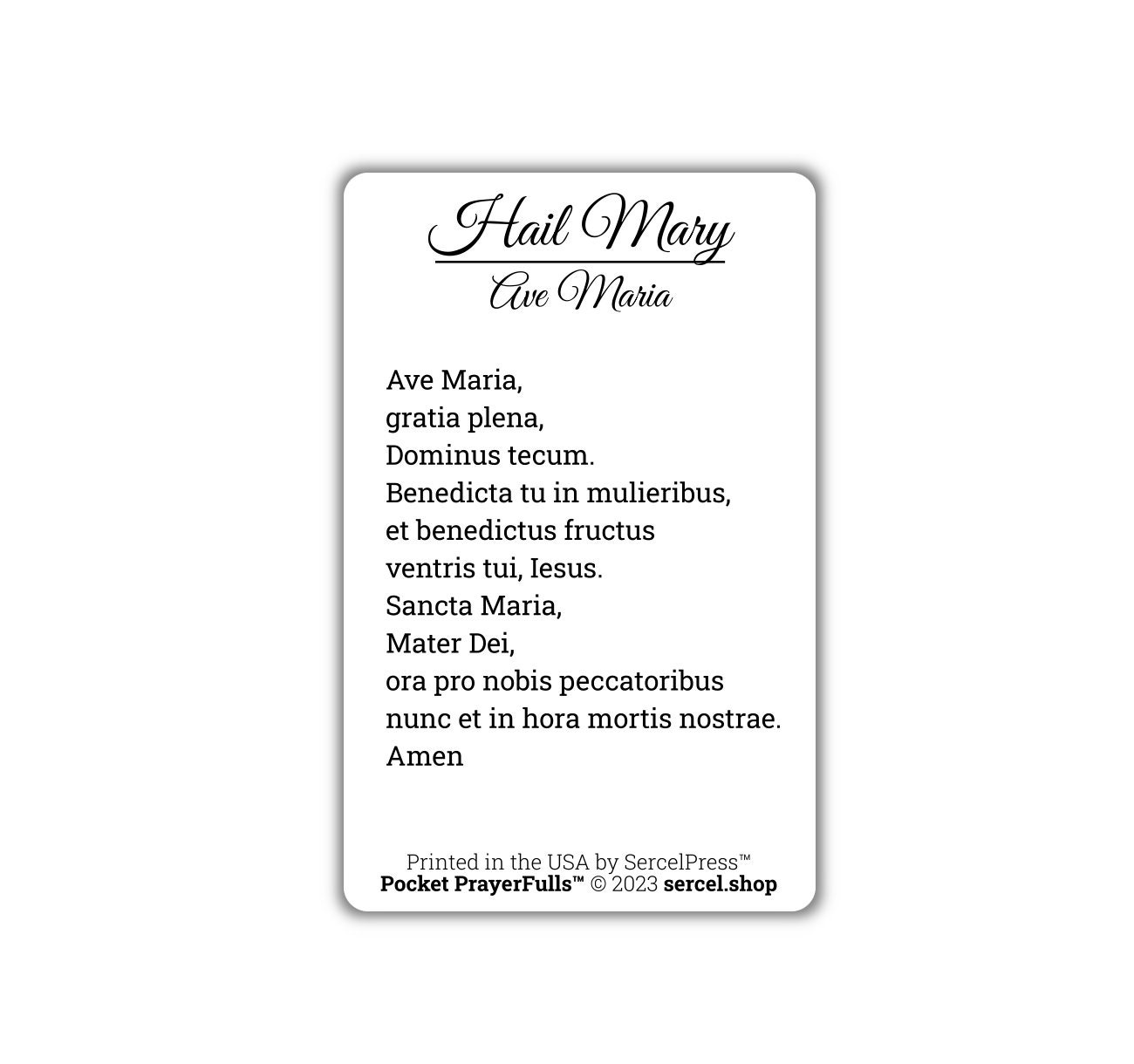 Hail Mary in Latin / Ave Maria: Pocket Prayerfulls™ Durable Wallet ...