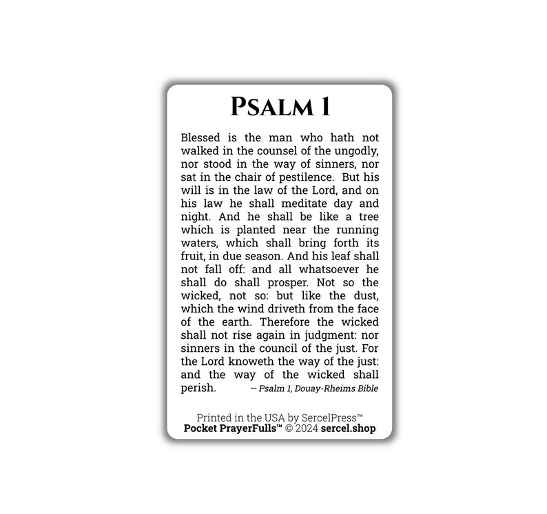 Psalter Douay Rheims Douay-rheims Psalms Holy Cards: Pocket Prayerfulls™ | Durable Wallet ...