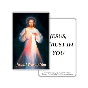 Miséricorde divine, Jésus, j'ai confiance en vous : Pocket PrayerFulls™ | Cartes de prière durables pour portefeuille | Prières catholiques