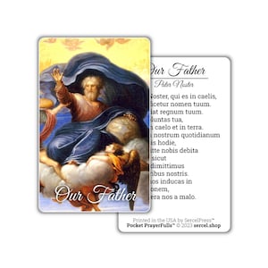 Notre Père en latin / Pater Noster : Pocket PrayerFulls™ | Cartes de prière portefeuille durables | Prières catholiques