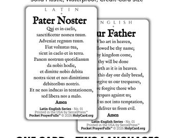Our Father Latin & English - Bilingual Catholic Prayer Card | Pater Noster | Double-Sided Pocket PrayerFulls | Latin-English Series No. 01