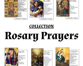 Rosary Prayers Collection — Set of 6 Holy Cards | Pocket PrayerFulls™ | Uncompromising Holy Cards — Built to Last. Backed for Life