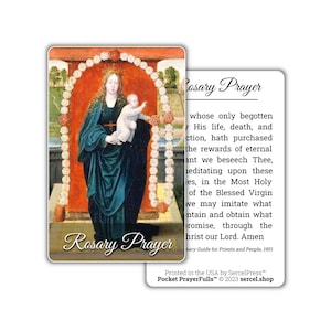 Prière du Rosaire : Pocket PrayerFulls™ | Cartes de prière de portefeuille durables | Prières catholiques