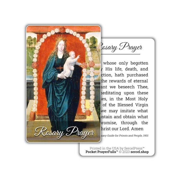 Rosary Prayer: Pocket PrayerFulls™ | Durable Wallet Prayer Cards | Catholic Prayers
