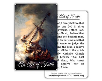 Act of Faith: Pocket PrayerFulls™ | Durable Wallet Prayer Cards | Catholic Prayers