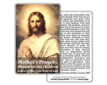 Mother's Prayer to Obtain for Children Grace of the True Fear of God: Pocket PrayerFulls™ | Durable Wallet Prayer Cards | Catholic Prayers