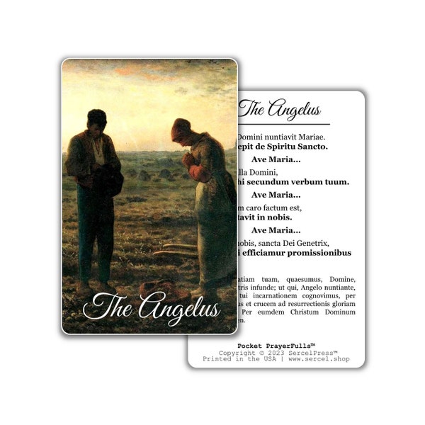 The Angelus in Latin / Angelus Domini: Pocket PrayerFulls™ | Durable Wallet Prayer Cards | Catholic