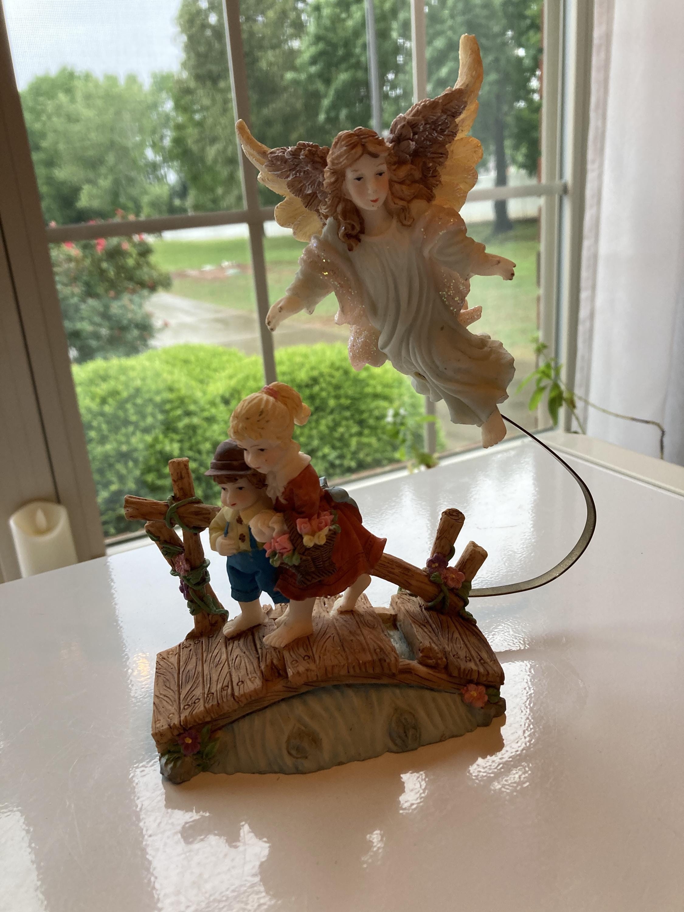 【希少】天使とキリスト幼子 ヴィンテージ 置物 Vintage Guardian Angel and Children Figurine - Etsy