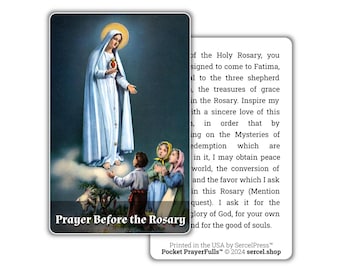 Prayer Before the Rosary: Pocket PrayerFulls™ | Durable Wallet Prayer Cards | Catholic Prayers