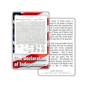 Déclaration d'indépendance | Carte patriotique portefeuille durable | 4 juillet | Jour de l'Indépendance | les états-unis d'Amérique