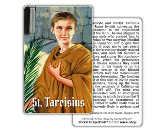 San Tarsicio: Tarjetas de oración de bolsillo™ / Tarjetas sagradas de bolsillo / Santos católicos
