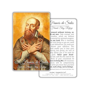 St. Francis de Sales, Tal amigo, Quédate, Refugio: Pocket PrayerFulls™ / Tarjetas de oración para billetera duraderas / Santos católicos