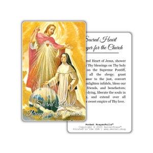 Sacred Heart Prayer for the Church: Pocket PrayerFulls™ | Durable Wallet Prayer Cards | Catholic Prayers