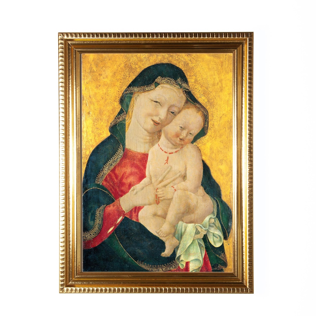 Madonna and Child - Master of the Winking Eyes, Hand-framed