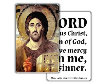 Jesus Prayer Wallet Card – Lord Jesus Christ Son of God Have Mercy on Me a Sinner – Durable Plastic Catholic Holy Card – Made in the USA